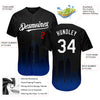 Custom Black White Royal-Red 3D Los Angeles City Edition Fade Fashion Authentic Baseball Jersey