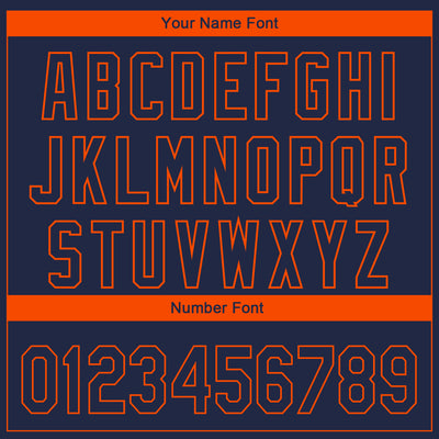 Custom Navy Orange 3D Chicago City Edition Fade Fashion Authentic Baseball Jersey