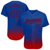 Custom Royal Red 3D Chicago City Edition Fade Fashion Authentic Baseball Jersey