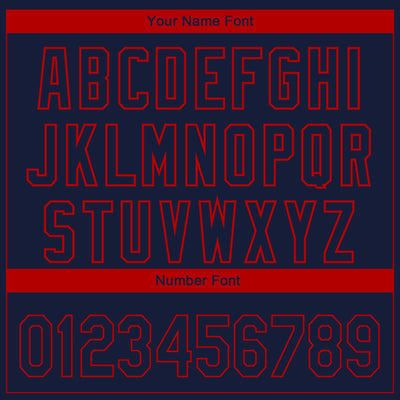 Custom Navy Red 3D Atlanta City Edition Fade Fashion Authentic Baseball Jersey