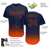 Custom Navy Orange 3D Denver City Edition Fade Fashion Authentic Baseball Jersey