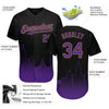Custom Black Purple-Old Gold 3D Baltimore City Edition Fade Fashion Authentic Baseball Jersey