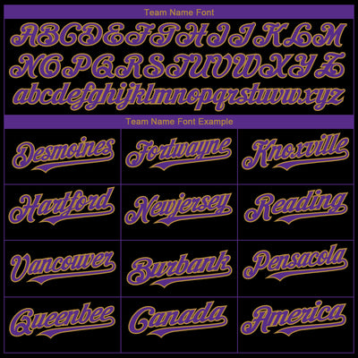 Custom Black Purple-Old Gold 3D Baltimore City Edition Fade Fashion Authentic Baseball Jersey