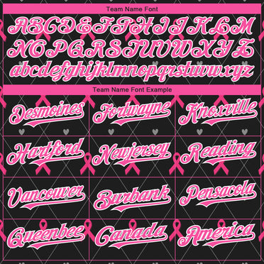 Custom Black Pink-White 3D Pink Ribbon Breast Cancer Awareness Month Women Health Care Support Authentic Baseball Jersey