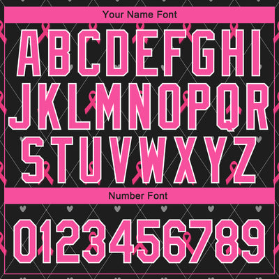 Custom Black Pink-White 3D Pink Ribbon Breast Cancer Awareness Month Women Health Care Support Authentic Baseball Jersey