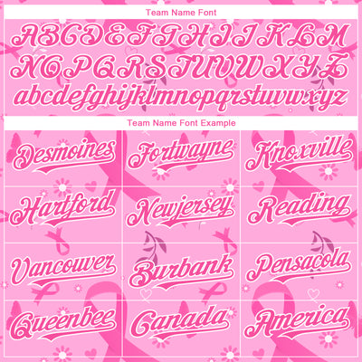Custom Pink White 3D Pink Ribbon Breast Cancer Awareness Month Women Health Care Support Authentic Baseball Jersey