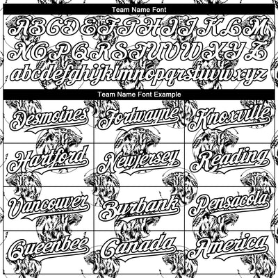 Custom White Black 3D Pattern Design Tiger Authentic Baseball Jersey