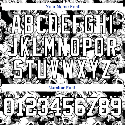 Custom Stitched Black White 3D Skull Fashion Flower Sports Pullover Sweatshirt Hoodie