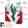Custom Kelly Green White-Red 3D Mexico Authentic Basketball Jersey