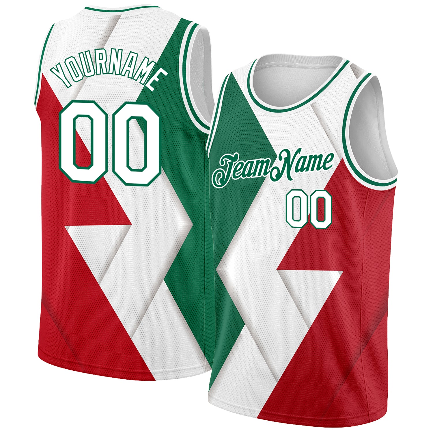 FANSIDEA Custom White White-Kelly Green 3D Pattern Design Palm Trees Authentic Basketball Jersey Men's Size:M