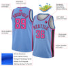Custom Light Blue Pink-Black Flower Authentic City Edition Basketball Jersey