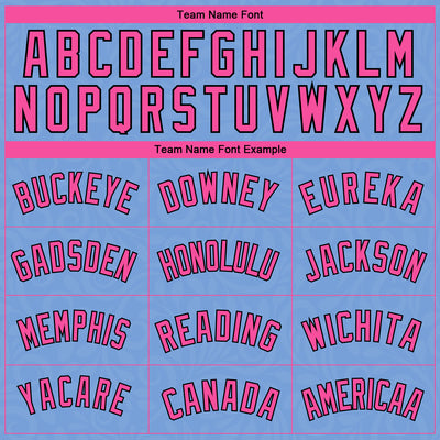 Custom Light Blue Pink-Black Flower Authentic City Edition Basketball Jersey