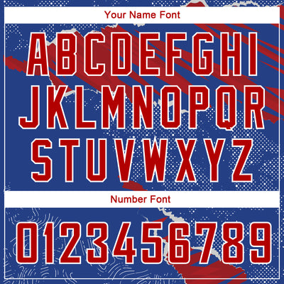 Custom Royal Red-White 3D Pattern Design Torn Paper Style Authentic Basketball Jersey