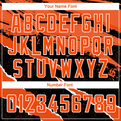 Custom Black Orange-White 3D Pattern Design Torn Paper Style Authentic Basketball Jersey