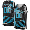 Custom Black Panther Blue-White 3D Pattern Design Torn Paper Style Authentic Basketball Jersey