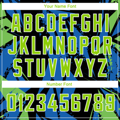 Custom Black Neon Green-Blue 3D Pattern Design Geometric Shapes Authentic Basketball Jersey