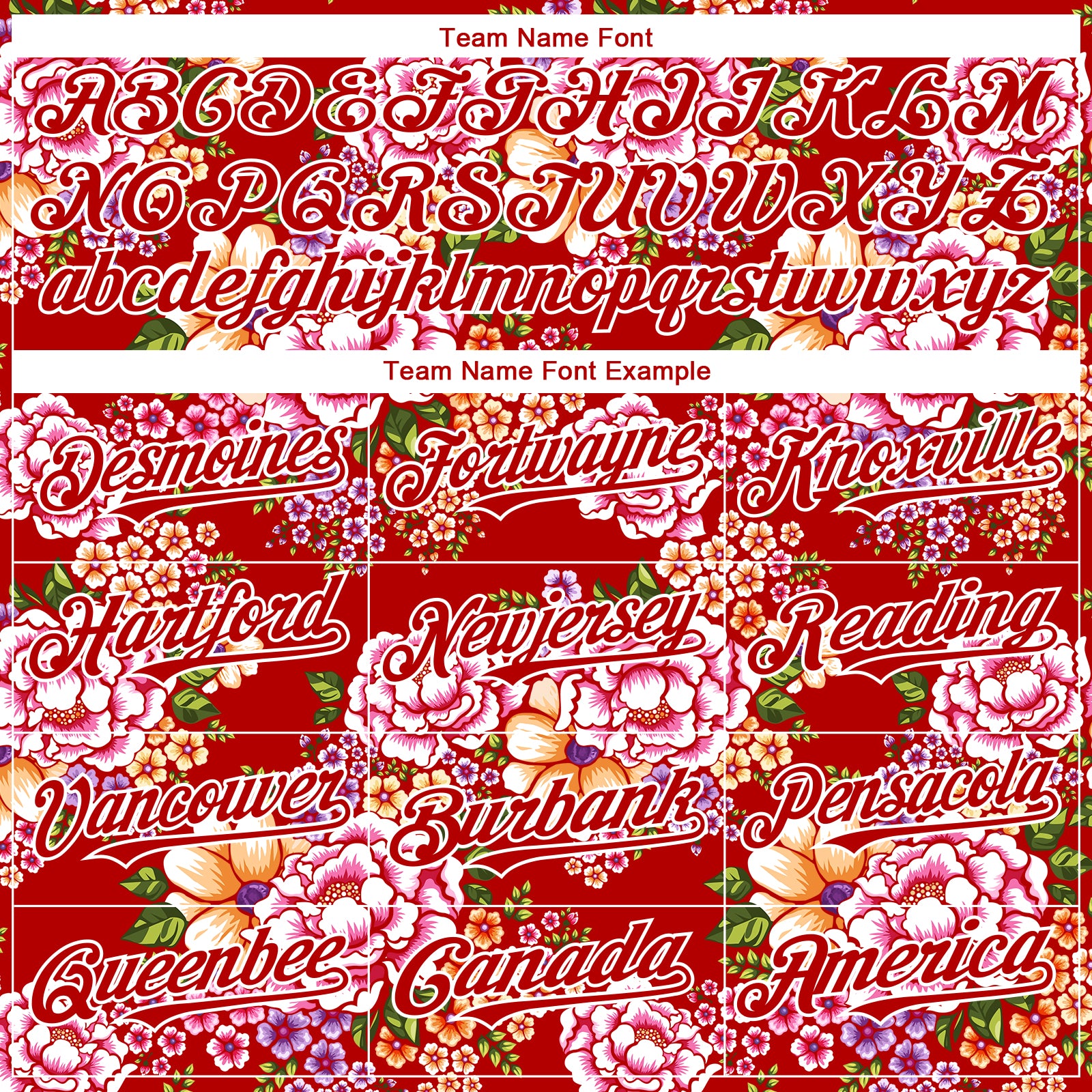 Custom Red White 3D Pattern Design Northeast China Big Flower Authentic Baseball Jersey