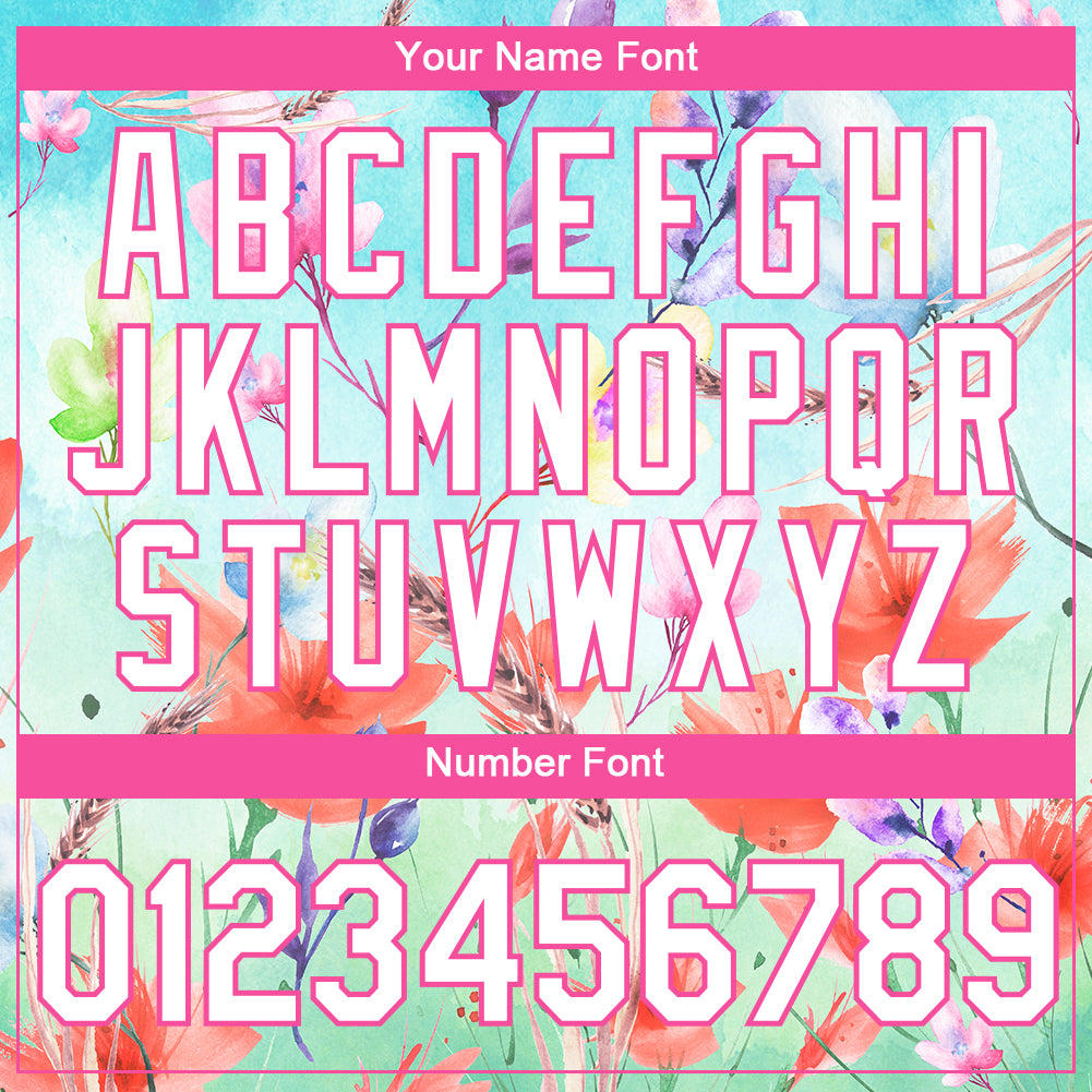 Custom Lakes Blue White-Pink 3D Pattern Design Flowers Performance T-Shirt