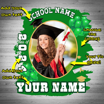 Custom Black White-Green 3D Graduation Performance T-Shirt