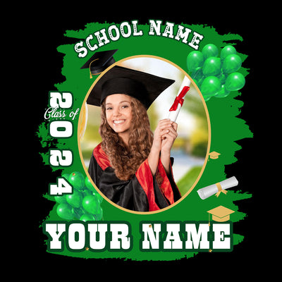 Custom Black White-Green 3D Graduation Performance T-Shirt