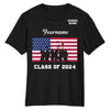 Custom Black White 3D Graduation Performance T-Shirt