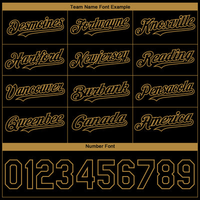 Custom Black Old Gold 3D American Flag Skull Patriotic Authentic Baseball Jersey