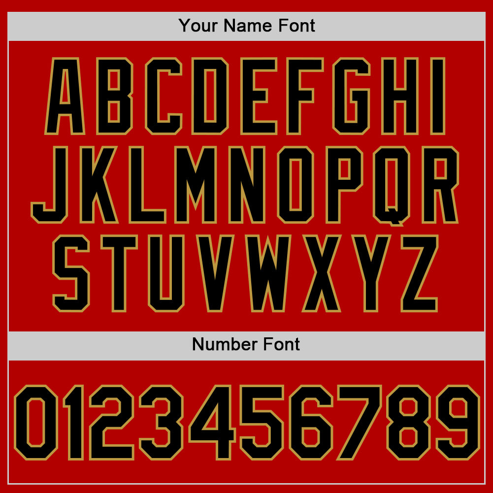 Custom Red Black-Old Gold Line Authentic Baseball Jersey