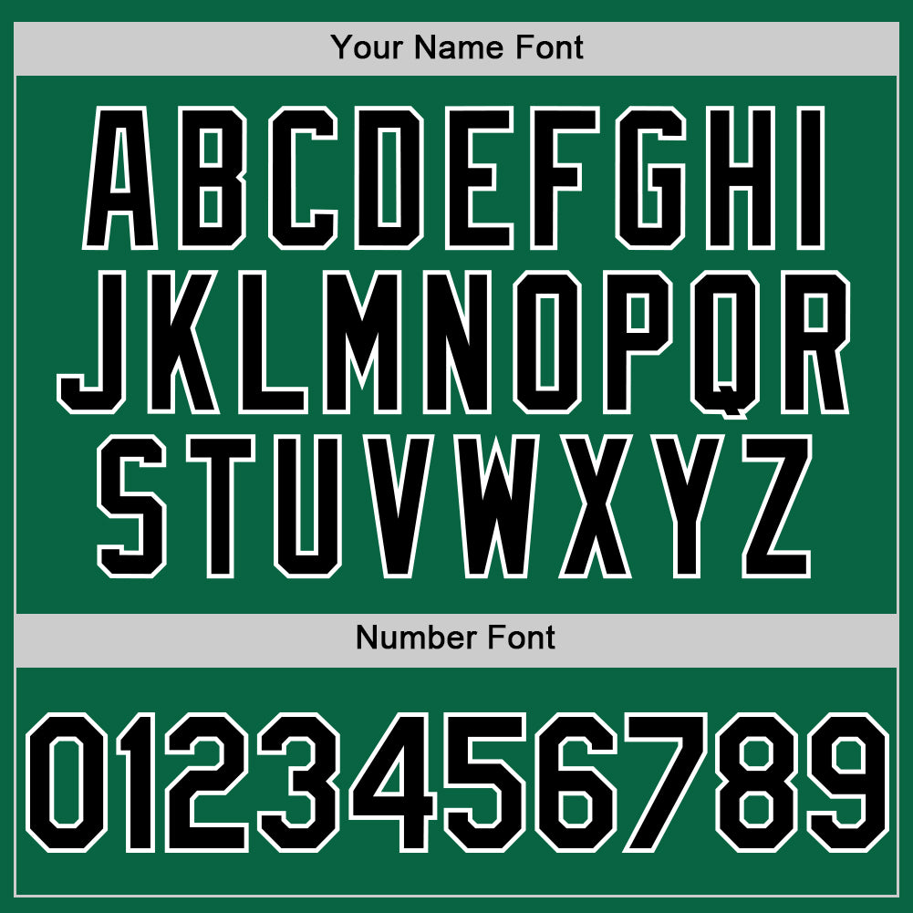 Custom Kelly Green Black-White Line Authentic Baseball Jersey