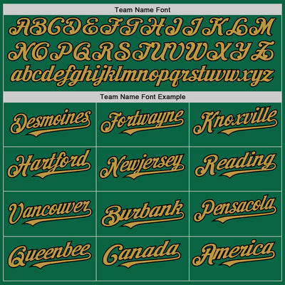 Custom Kelly Green Old Gold-Black Line Authentic Baseball Jersey