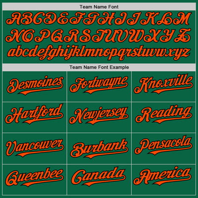 Custom Kelly Green Orange-Black Line Authentic Baseball Jersey
