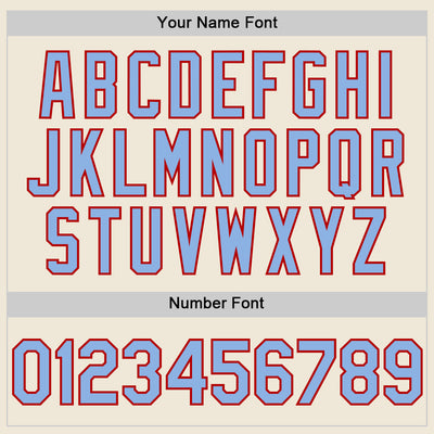 Custom Cream Light Blue-Red Line Authentic Baseball Jersey