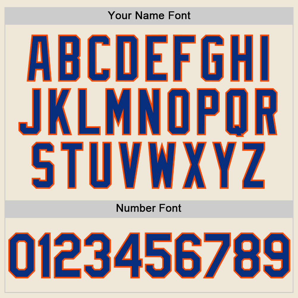 Custom Cream Royal-Orange Line Authentic Baseball Jersey