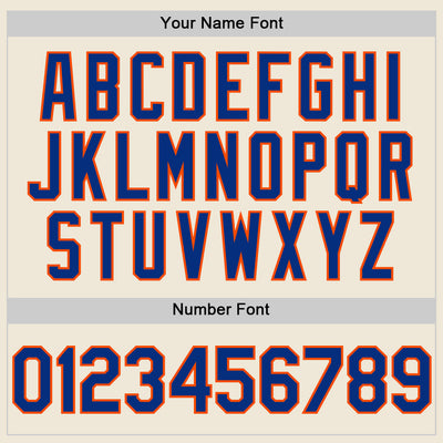 Custom Cream Royal-Orange Line Authentic Baseball Jersey