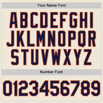 Custom Cream Navy-Orange Line Authentic Baseball Jersey