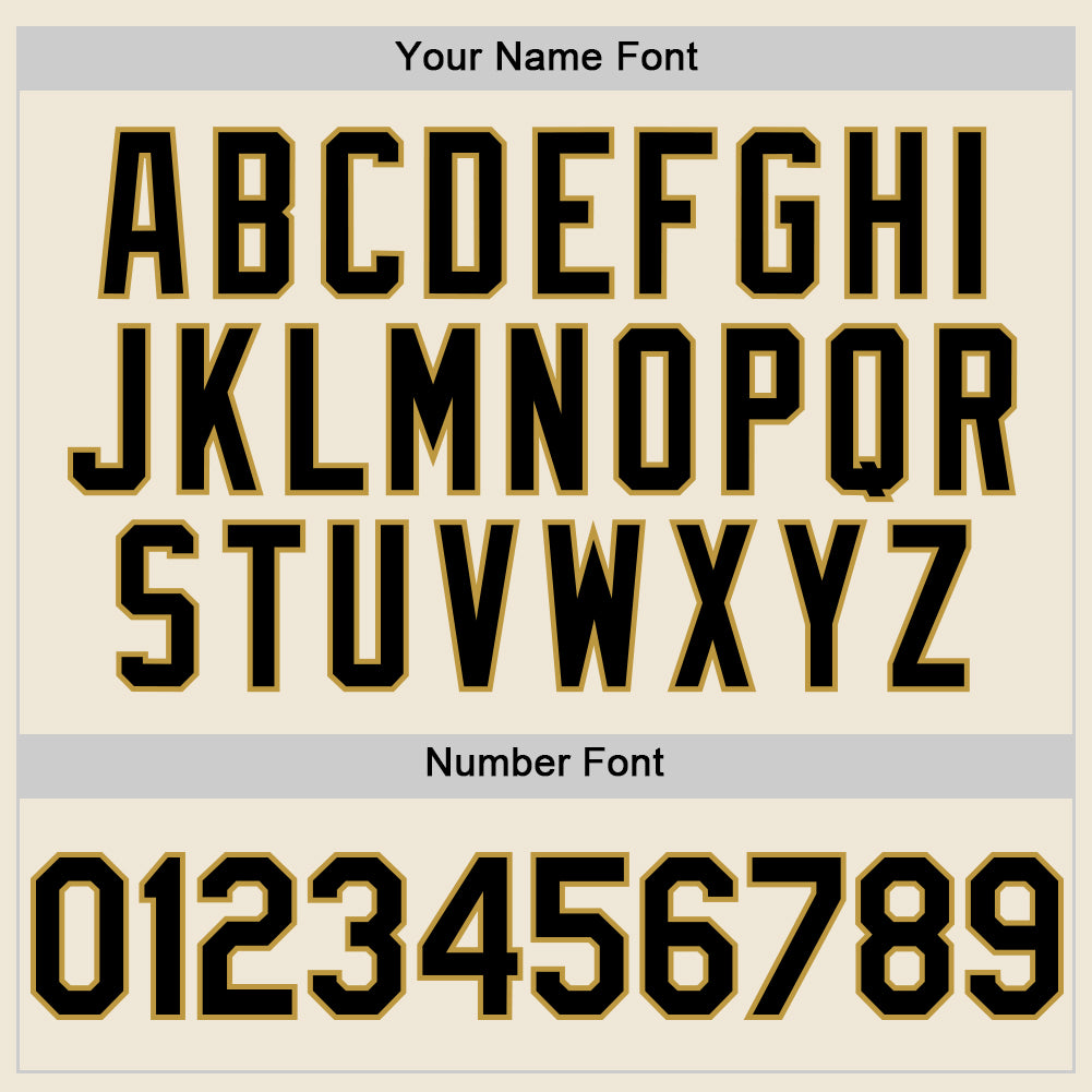 Custom Cream Black-Old Gold Line Authentic Baseball Jersey