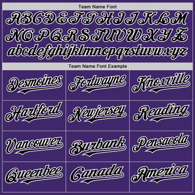 Custom Purple Black-White Line Authentic Baseball Jersey