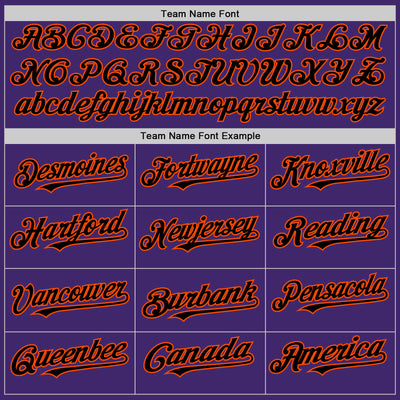 Custom Purple Black-Orange Line Authentic Baseball Jersey