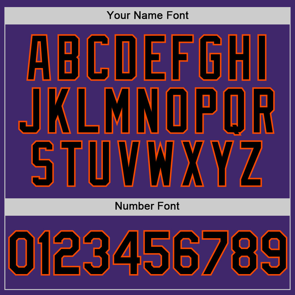 Custom Purple Black-Orange Line Authentic Baseball Jersey