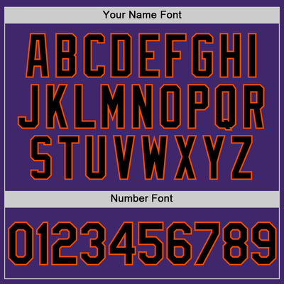 Custom Purple Black-Orange Line Authentic Baseball Jersey