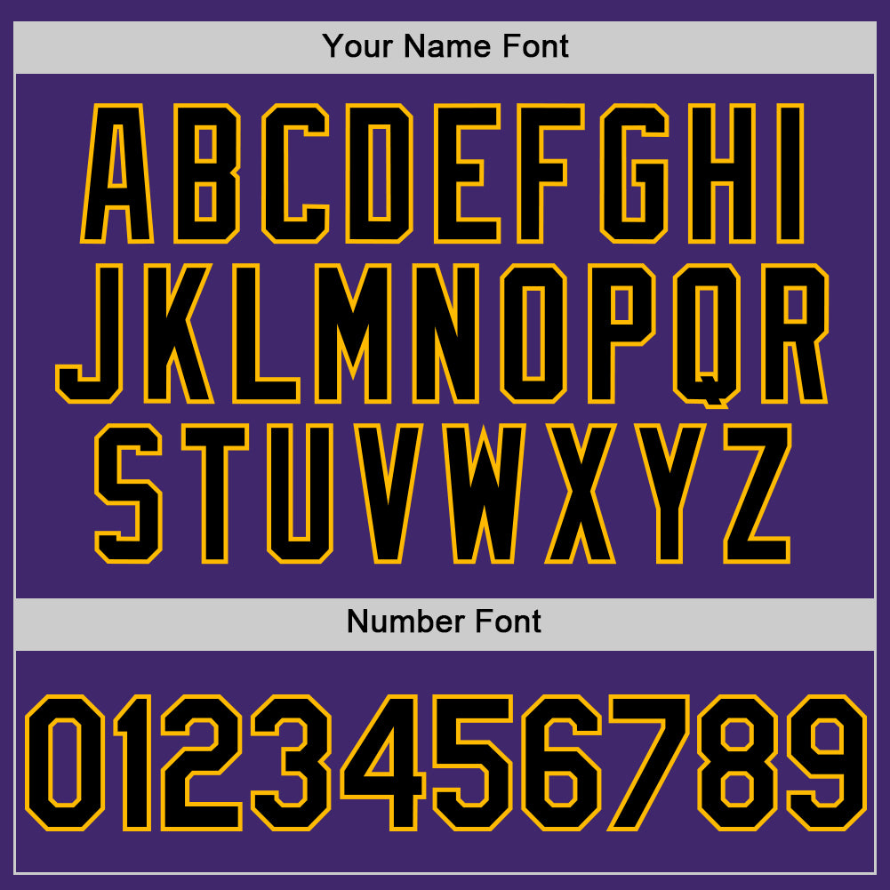 Custom Purple Black-Gold Line Authentic Baseball Jersey