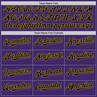 Custom Purple Black-Old Gold Line Authentic Baseball Jersey