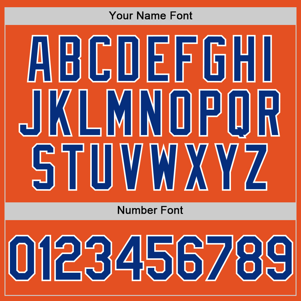 Custom Orange Royal-White Line Authentic Baseball Jersey