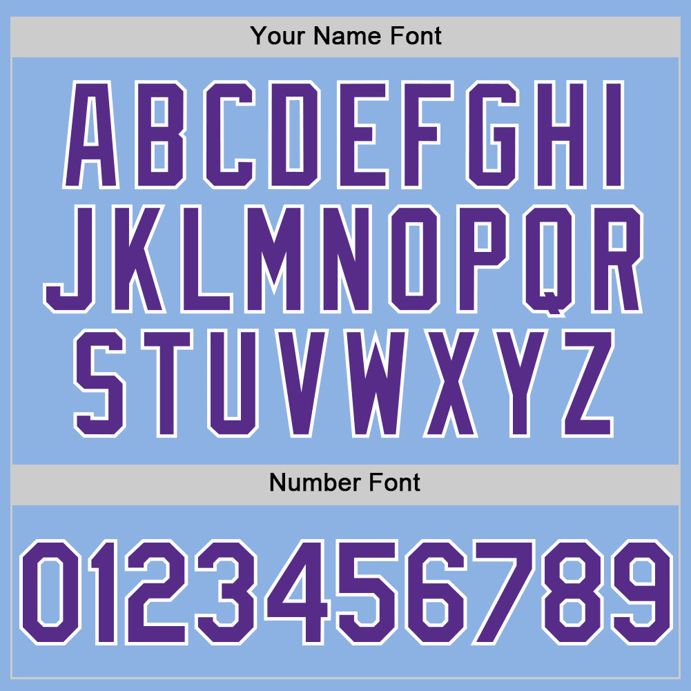 Custom Light Blue Purple-White Line Authentic Baseball Jersey