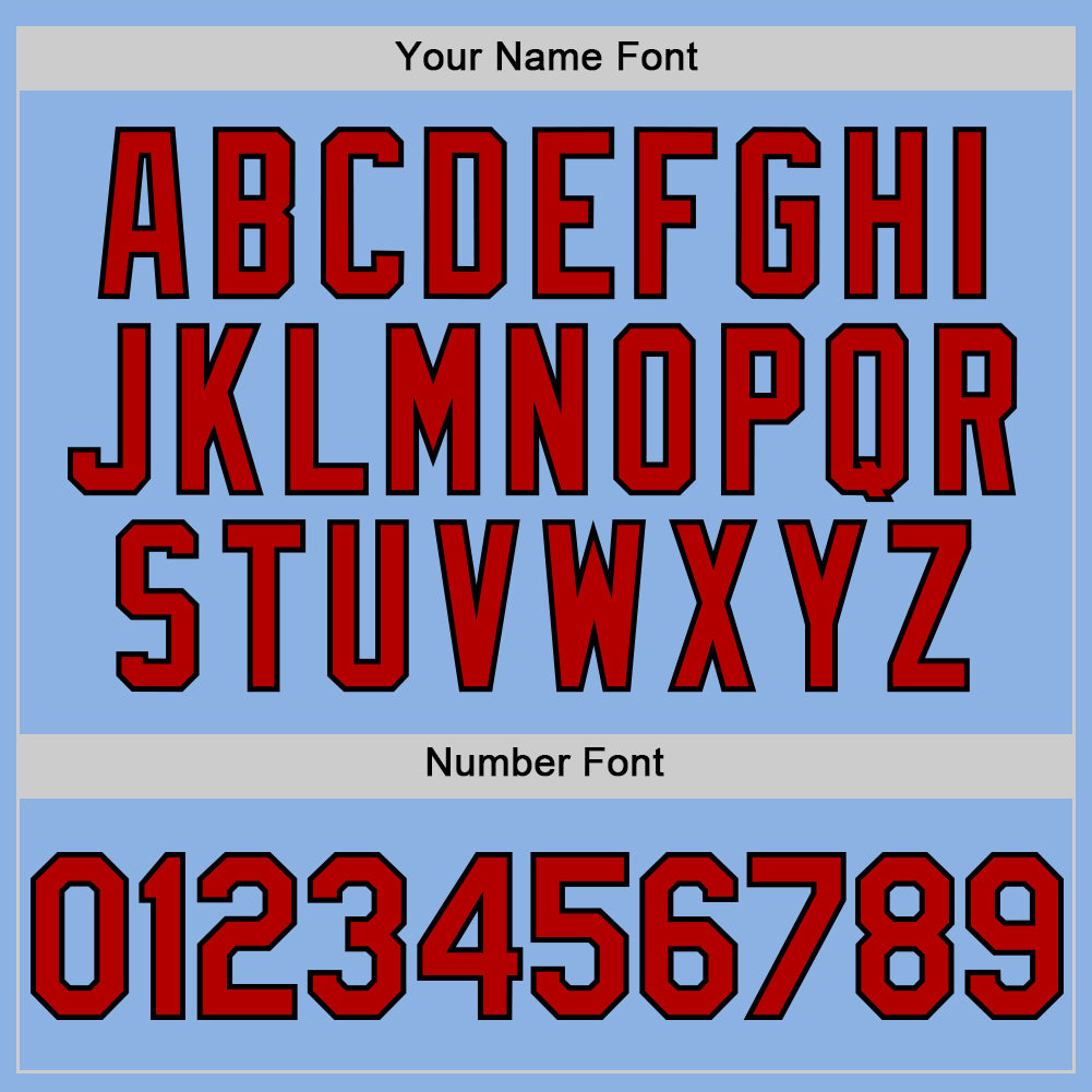 Custom Light Blue Red-Black Line Authentic Baseball Jersey