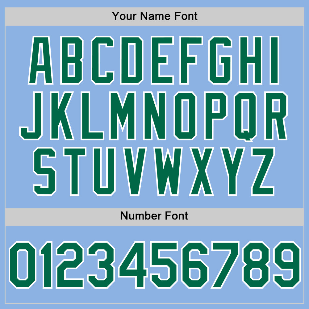 Custom Light Blue Kelly Green-White Line Authentic Baseball Jersey