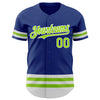 Custom Royal Neon Green-White Line Authentic Baseball Jersey