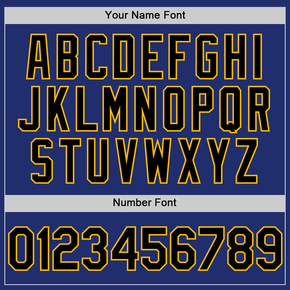 Custom Royal Black-Gold Line Authentic Baseball Jersey