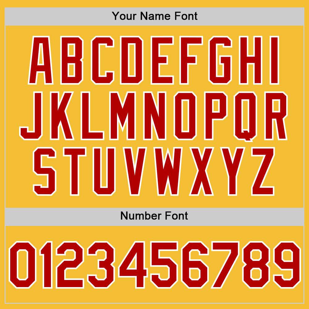 Custom Gold Red-White Line Authentic Baseball Jersey