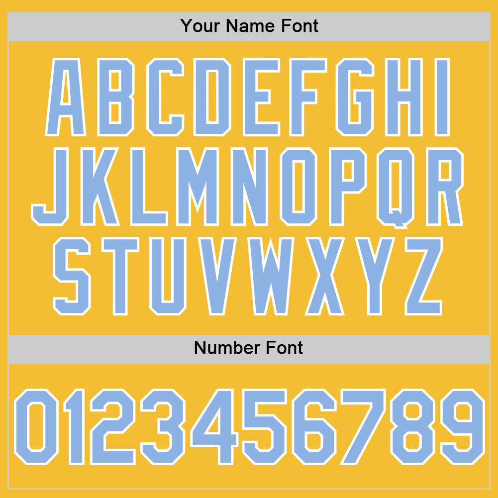 Custom Gold Light Blue-White Line Authentic Baseball Jersey