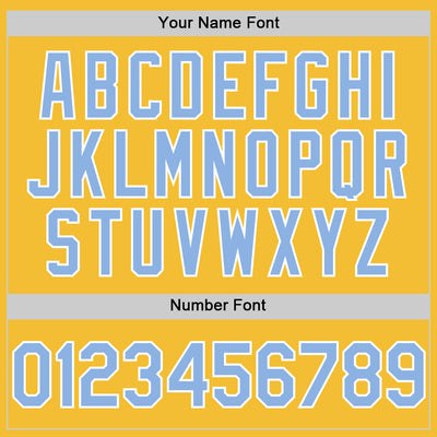 Custom Gold Light Blue-White Line Authentic Baseball Jersey